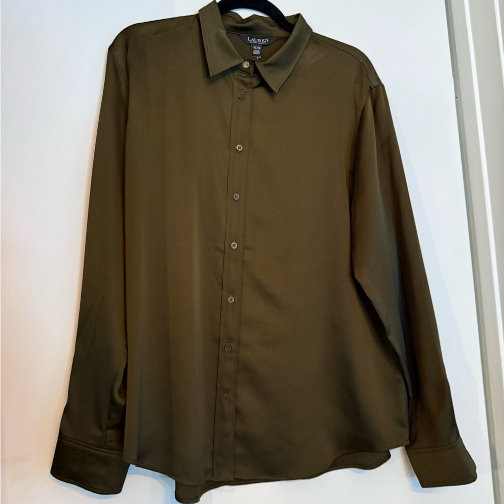 Ralph Lauren Men's Dark Olive Dress Shirt
